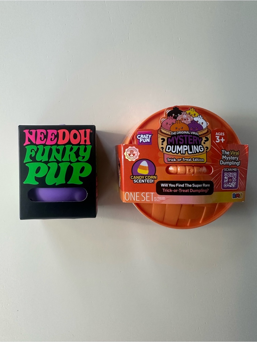 💜🎃 NeeDoh Purple Funky Pup + Trick or Treat RMS Mystery Dumpling Bundle! 🥟👻